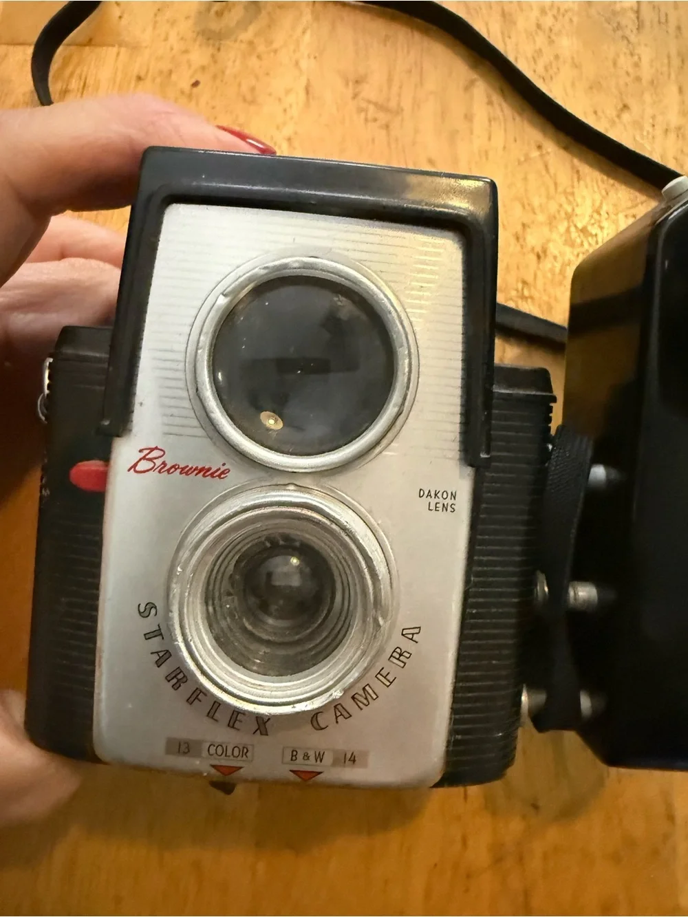 Starflex Vintage Twin-Lens Flash Camera body Black and Silver retro decor prop